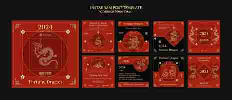 Free PSD chinese new year celebration instagram posts