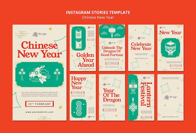 Chinese new year celebration instagram stories