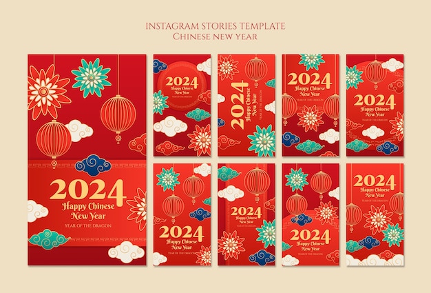 Free PSD chinese new year celebration instagram stories