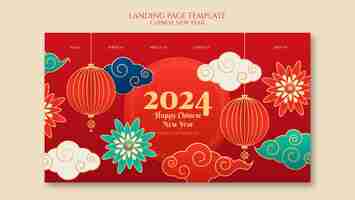 Free PSD chinese new year celebration landing page