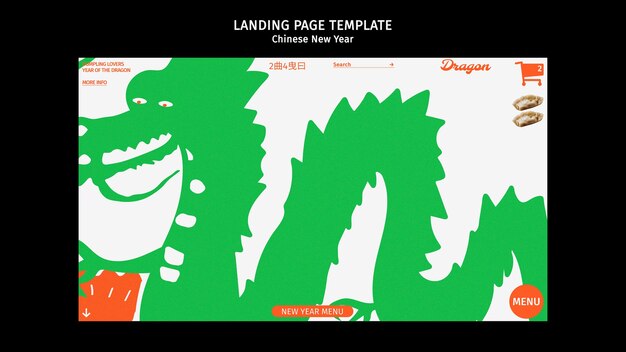 PSD gratuito pagina di destinazione per la celebrazione del capodanno cinese