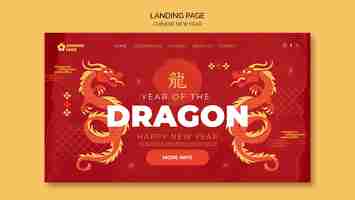 Free PSD chinese new year celebration landing page