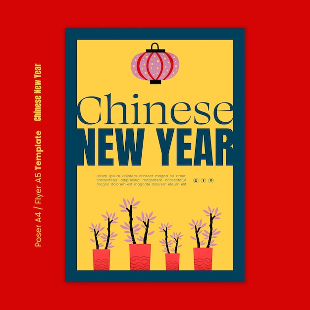 Chinese new year celebration poster template