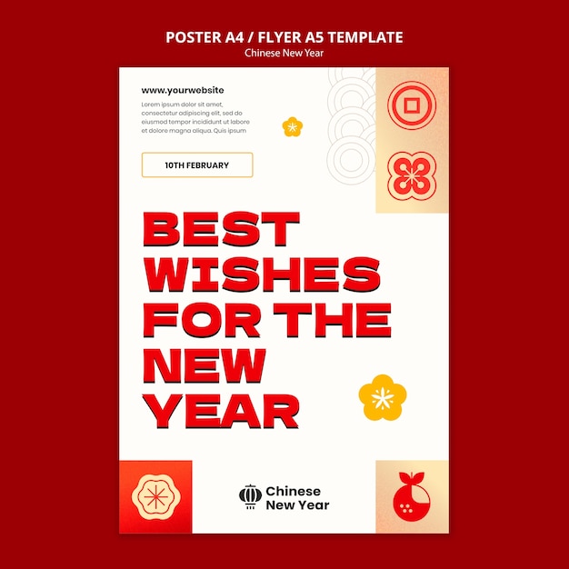 Free PSD chinese new year celebration poster template