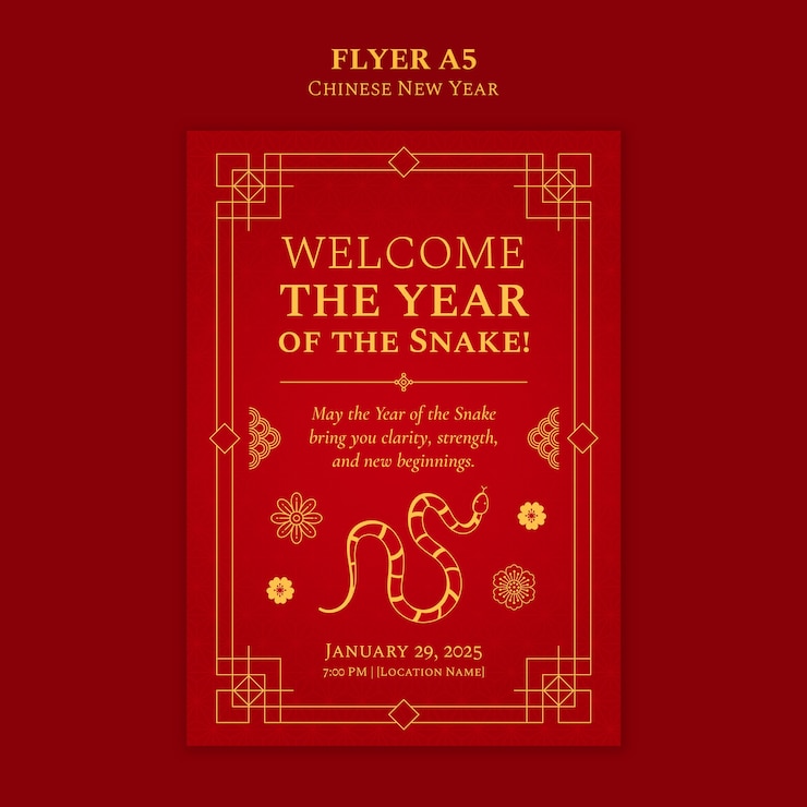 Free PSD chinese new year celebration template