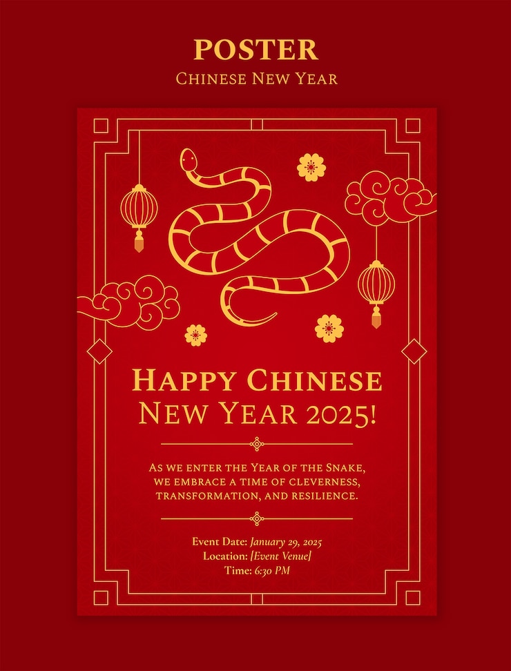 Free PSD chinese new year celebration template