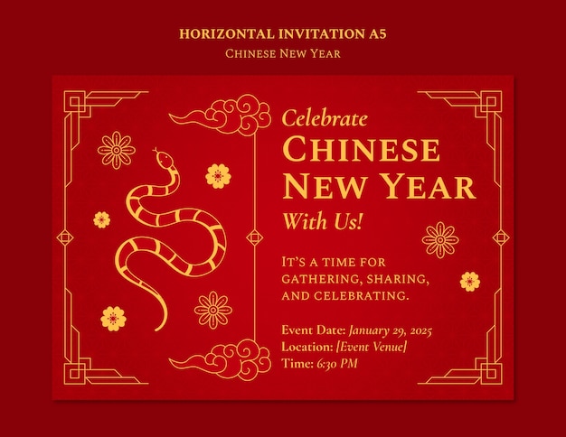 Free PSD chinese new year celebration template