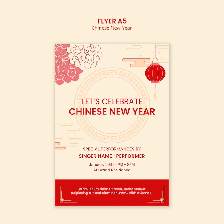 Free PSD chinese new year celebration template