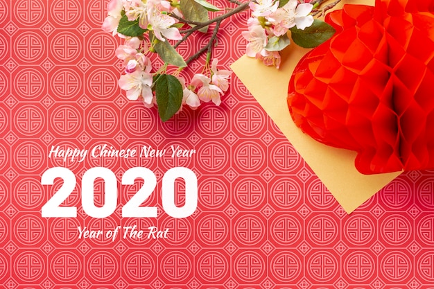 Chinese new year concept with mock-up