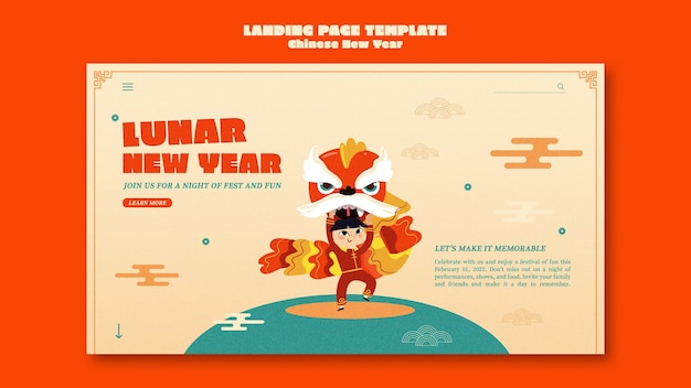 Chinese new year home page template Free Psd