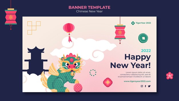 Chinese new year horizontal banner template