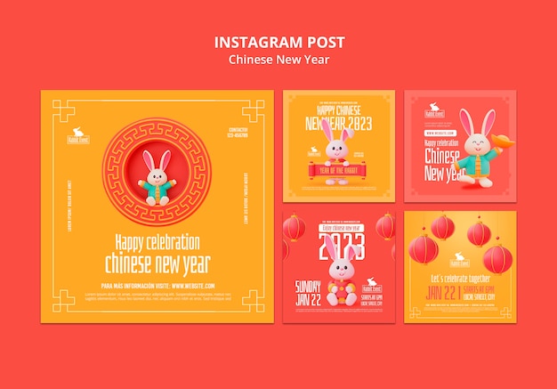 Free PSD chinese new year instagram posts