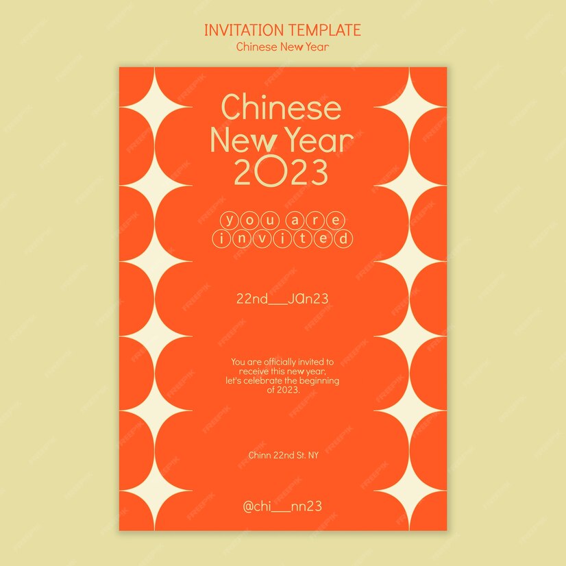 Free PSD | Chinese new year invitation template
