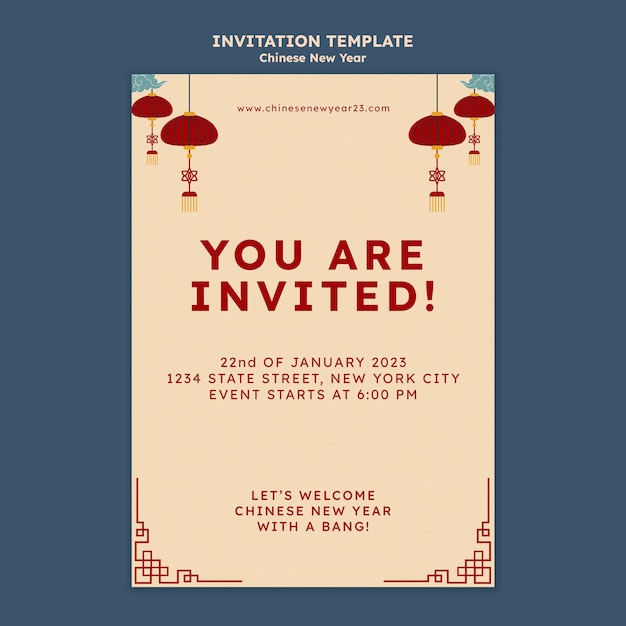 Free PSD chinese new year invitation template