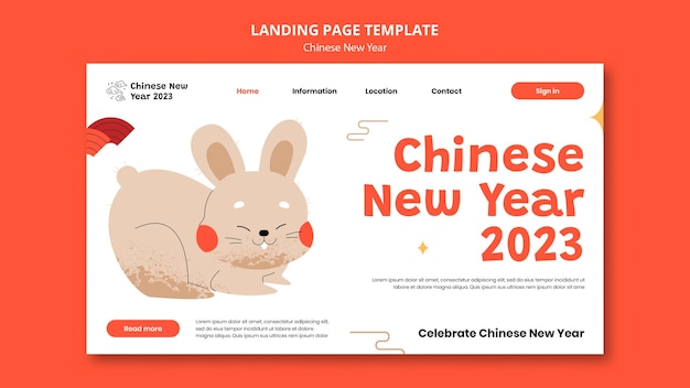 Free PSD chinese new year landing page