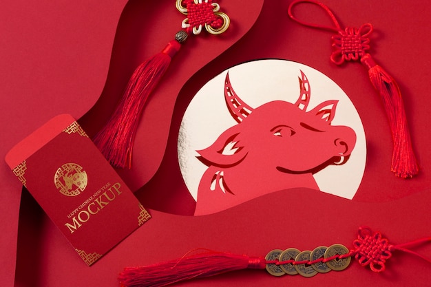 Chinese new year mock-up elements composition