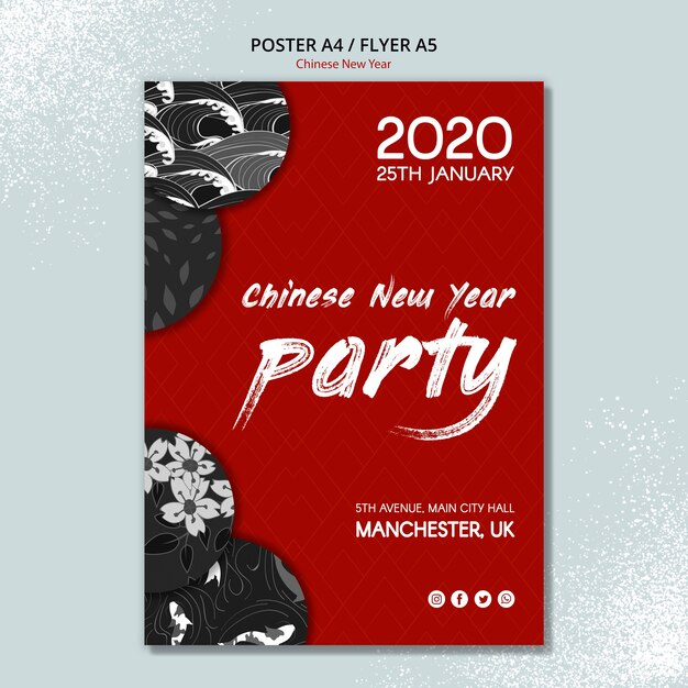 Chinese new year poster template