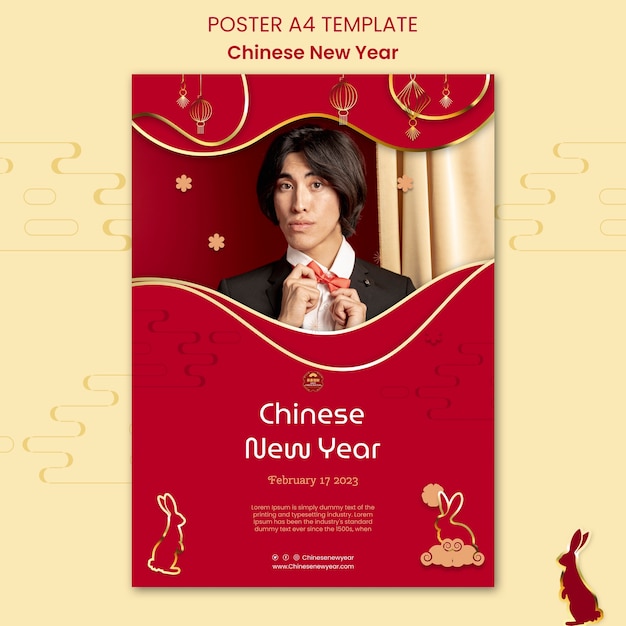 Free PSD chinese new year poster template