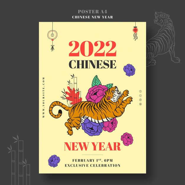 Chinese new year print template