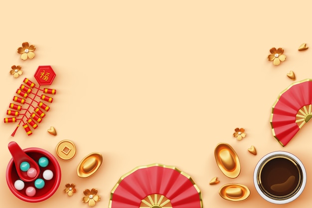 Free PSD chinese new year sales background