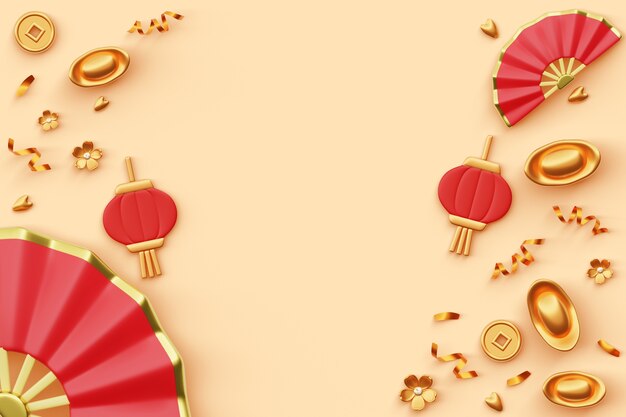 Free PSD chinese new year sales background