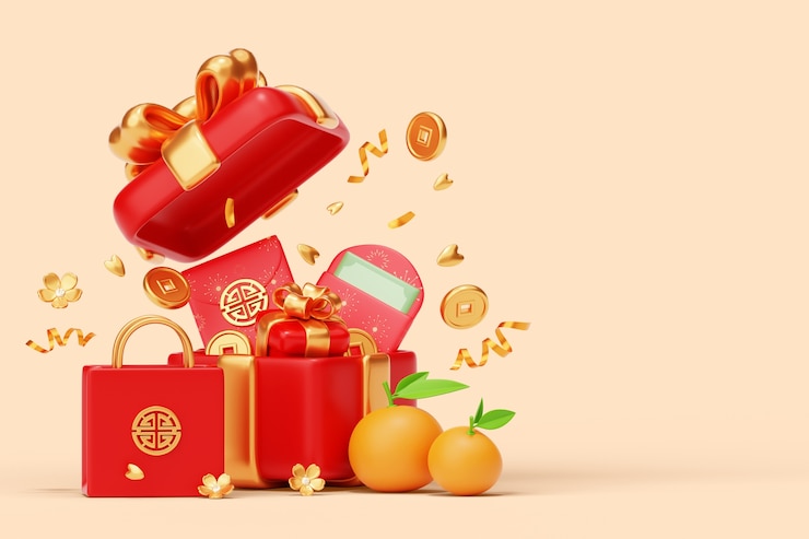 Free PSD chinese new year sales background