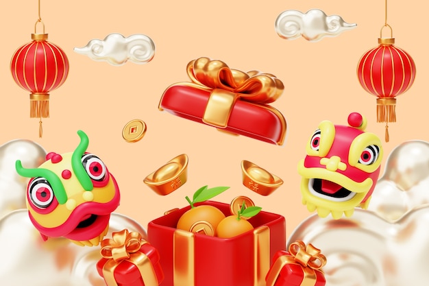 Free PSD chinese new year sales background