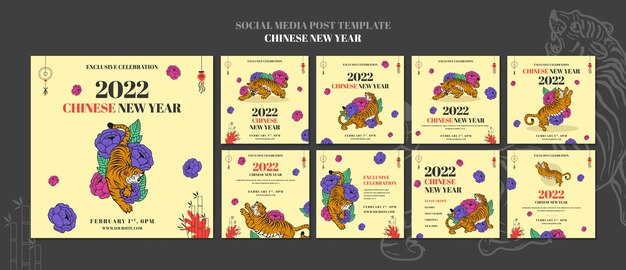 Free PSD chinese new year social media posts