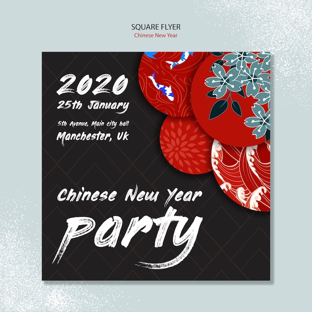 Free PSD chinese new year square poster design