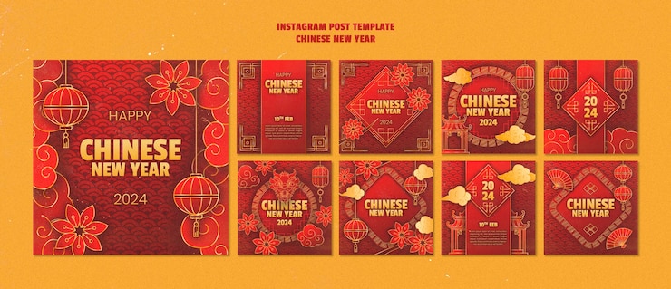Free PSD chinese new year template design