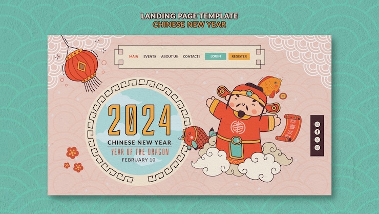 Free PSD chinese new year template design