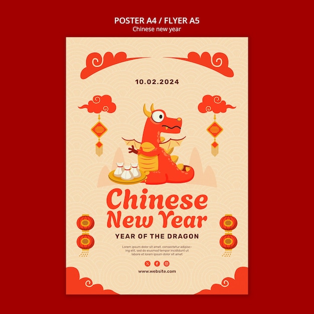 Free PSD chinese new year template design