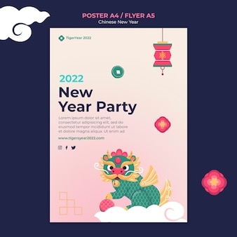 Chinese new year vertical print template