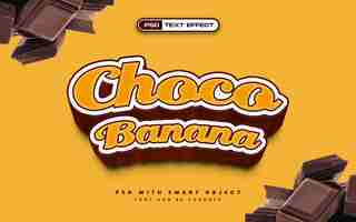 Free PSD choco banana text effect