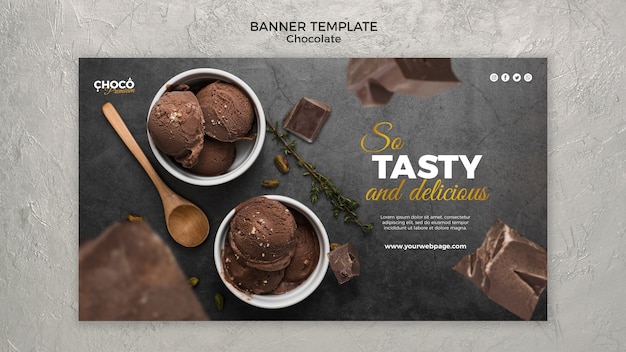 PSD gratuito stile del modello di banner concetto di cioccolato