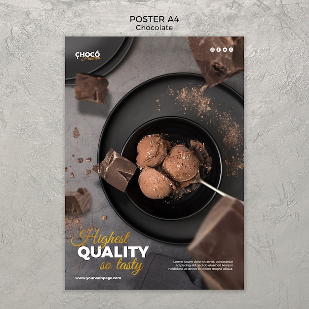 Free PSD chocolate concept poster design