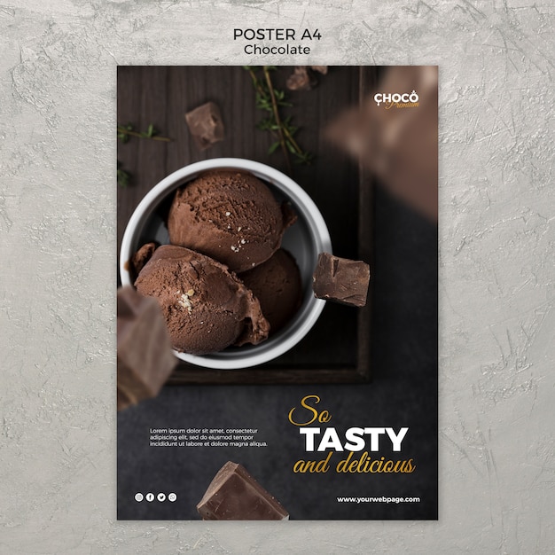 Free PSD chocolate concept poster template design