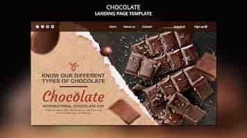 Free PSD chocolate shop landing page template