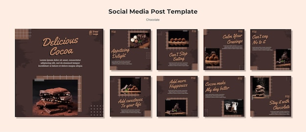 Chocolate store social media post template