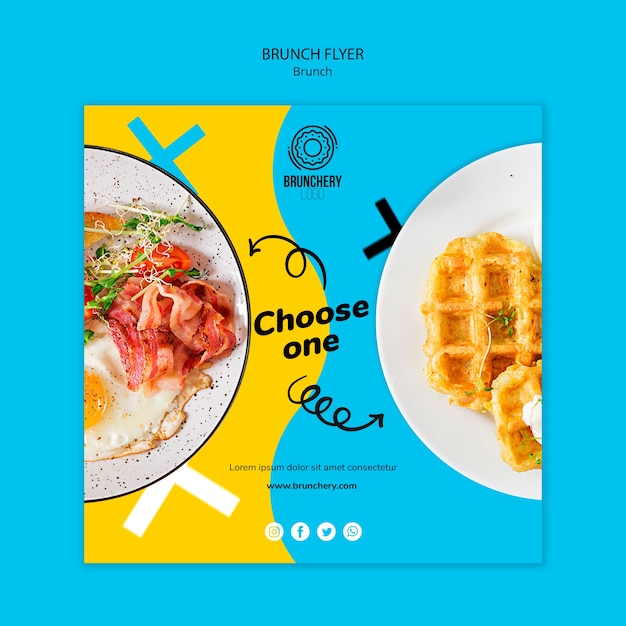 Free PSD choose one brunch flyer