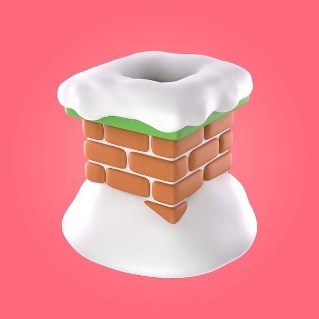 Christmas 3d chimney illustration