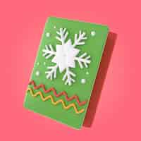 Free PSD christmas 3d greeting card illustration