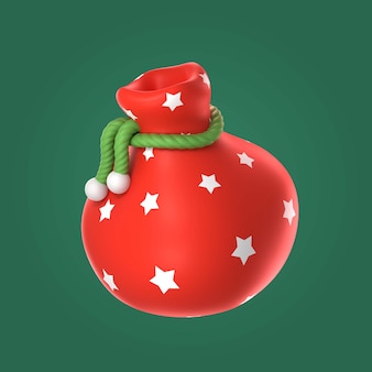 Christmas 3d presents sack illustration