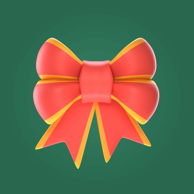 christmas 3d ribbon decoration illustration