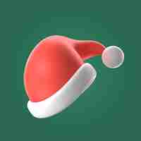 Free PSD christmas 3d santa's hat illustration