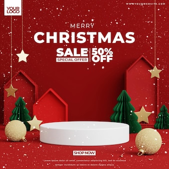 Christmas background for product display 3d rendering
