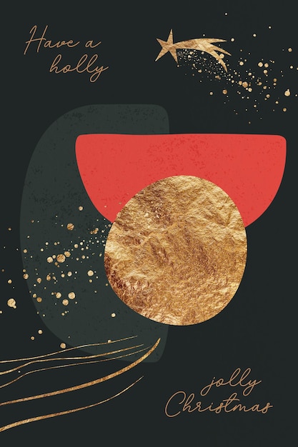 Бесплатный PSD Рождественский фон с абстрактными формами и золотой фольгой