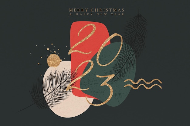 Free PSD christmas background with abstract shapes and golden foil