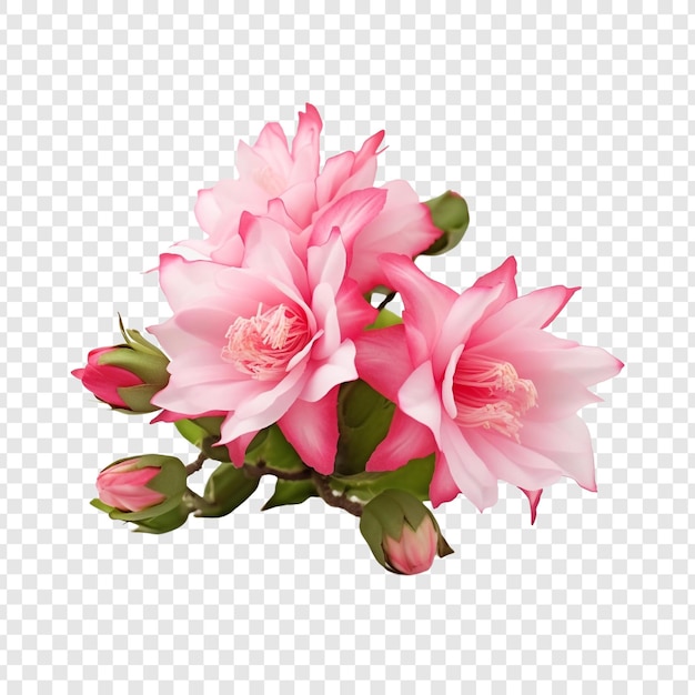 Christmas cactus flower isolated on transparent background