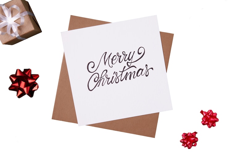 Free PSD christmas card isolated